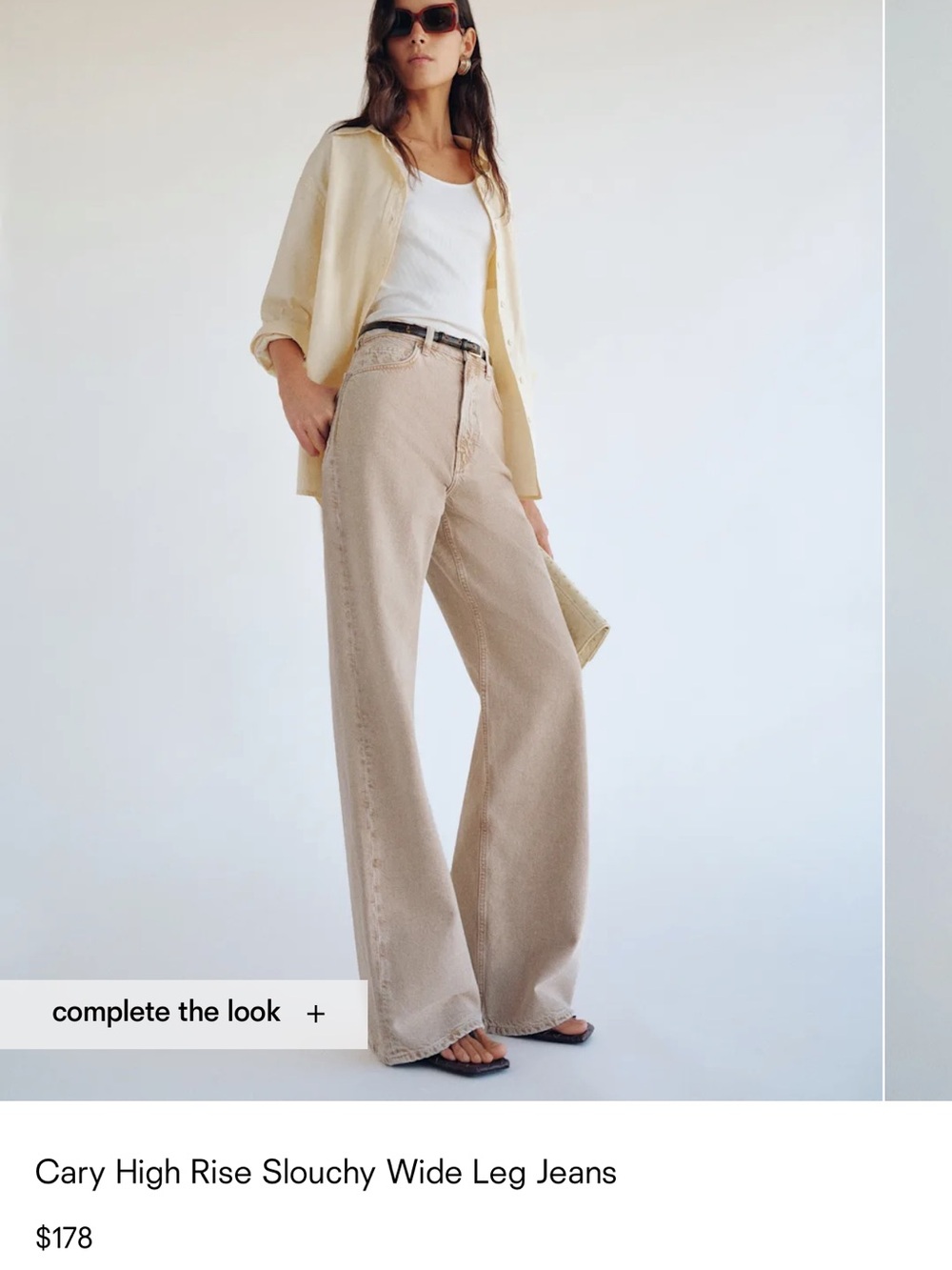 Reformation Wide-Leg Jeans — Beige